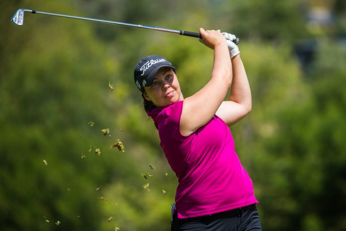 Valdis Jonsdottir of Iceland during the second round 08/03/2019. Ladies European Tour 2019. Women's New South Wales Open, Queanbeyan Golf Club, Queanbeyan, New South Wales. Australia. 7-10 March 2019. Valdis Jonsdottir of Iceland during the second round. Credit: Tristan Jones