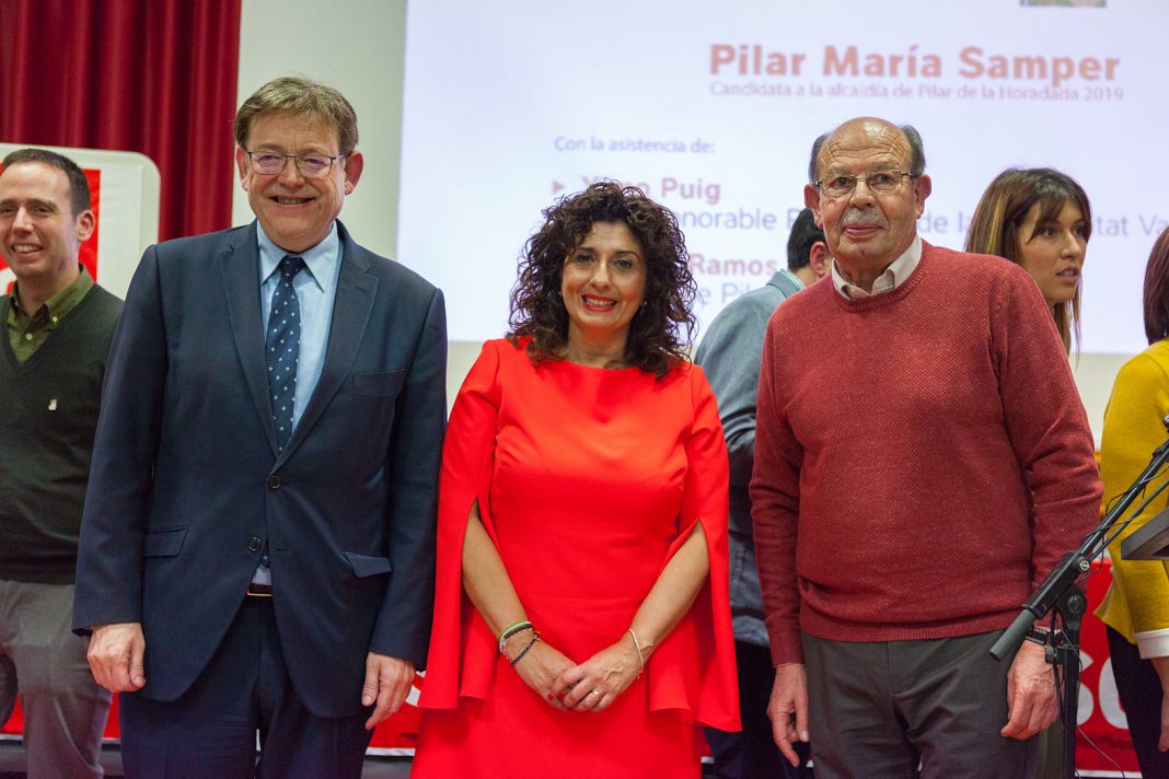 PRESENTACIÓN PILAR SAMPER Ximo Puig and Ignacio Ramos with Pilar María Samper