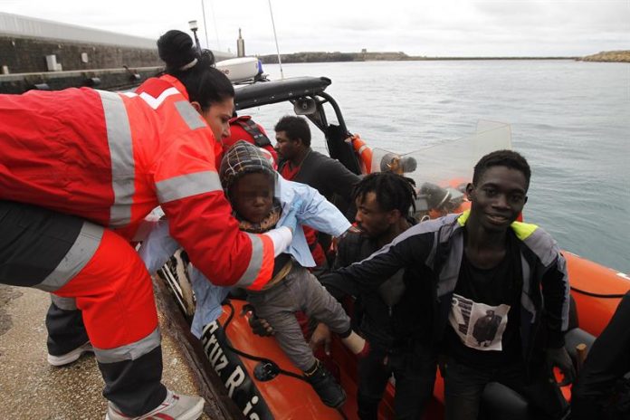 The Spanish Red Cross offloading immigrants in Cabo Roig earlier this year