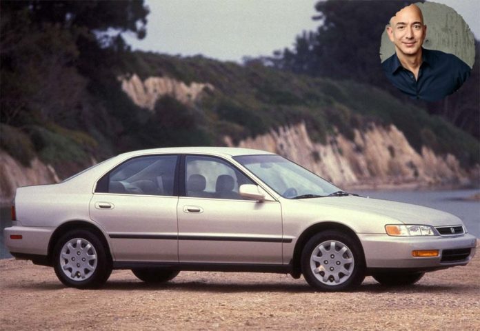 Amazon CEO Jeff Bezos , the richest man in the world, is worth $ 135 billion but drives a 20 year old Honda Accord