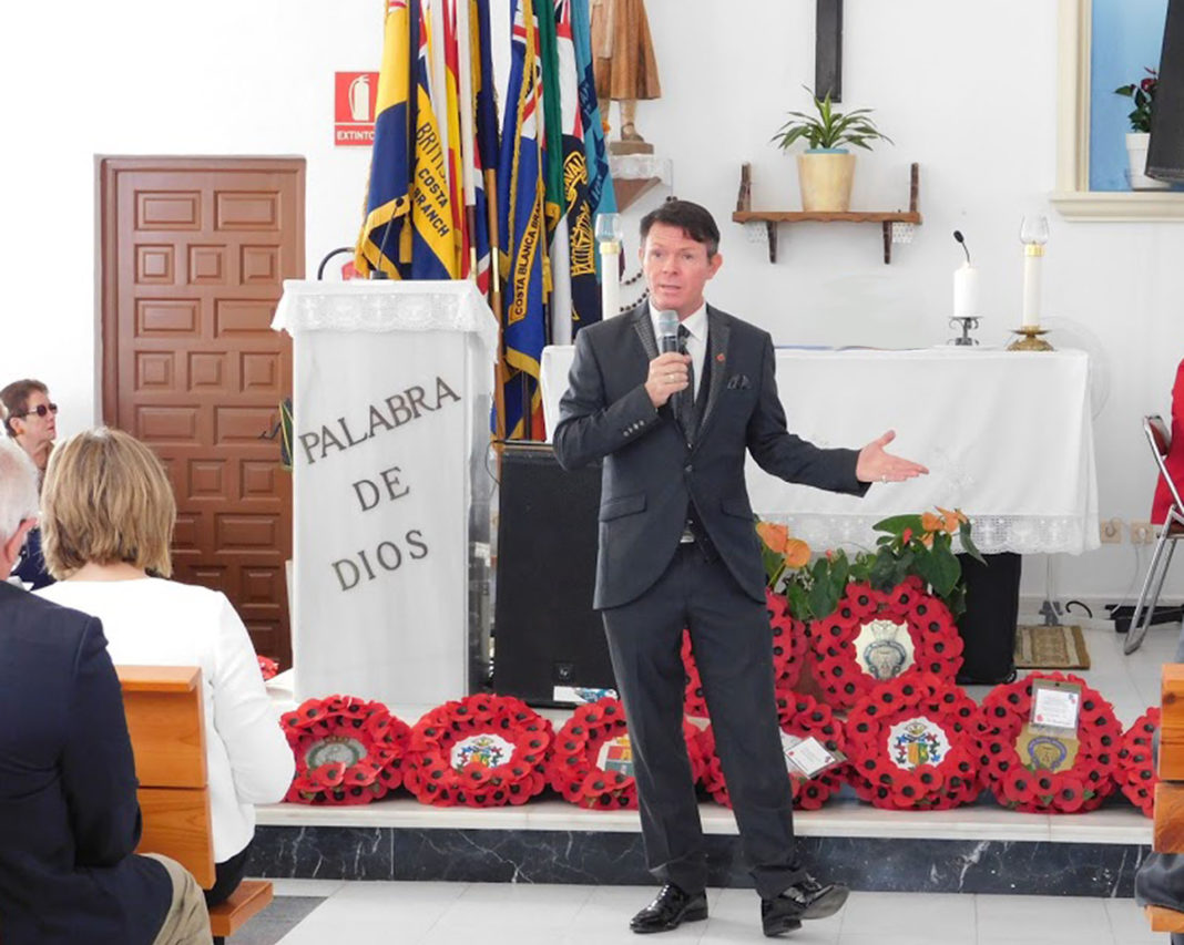 Stevie at the Orihuela Costa RBL Remembrance service in November