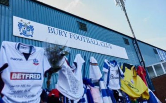 Bury FC stadium amid being ejected from the football league.