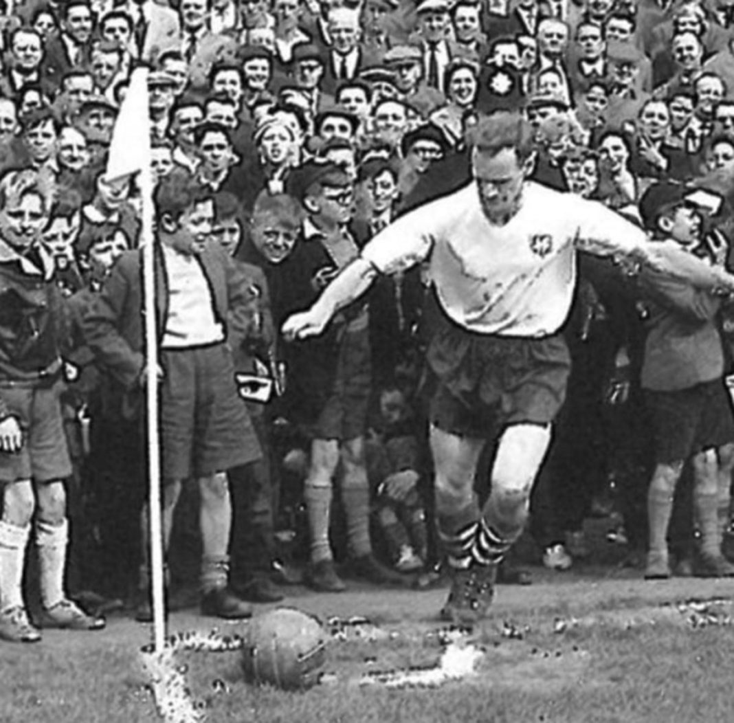 Finney takes a corner at a packed Deepdale!