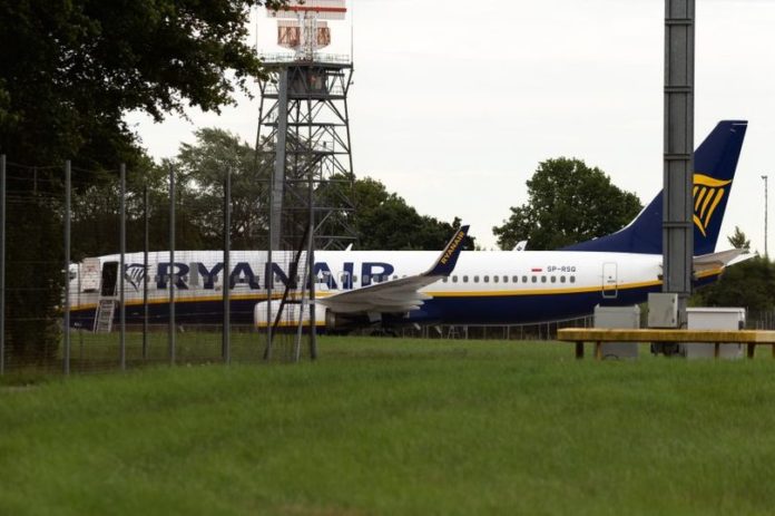 The aircraft was parked in a quiet area of the airport