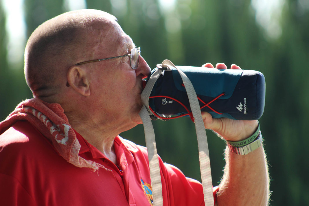 Thirsty work for Eddie Cowan at The Valencian Bowls Championship