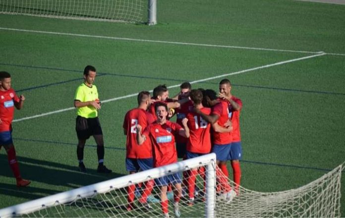 Racing San Miguel celebrate after scoring against Callosa.