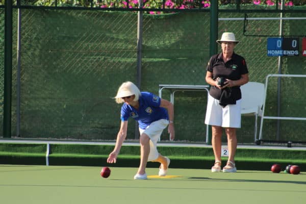 Irene Everett close watched by opponent Diane Yates