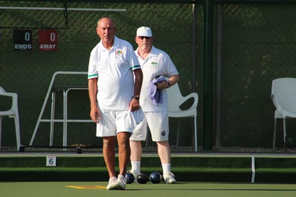 Noel Davis puts on a serious face with Freddie Willey looking on