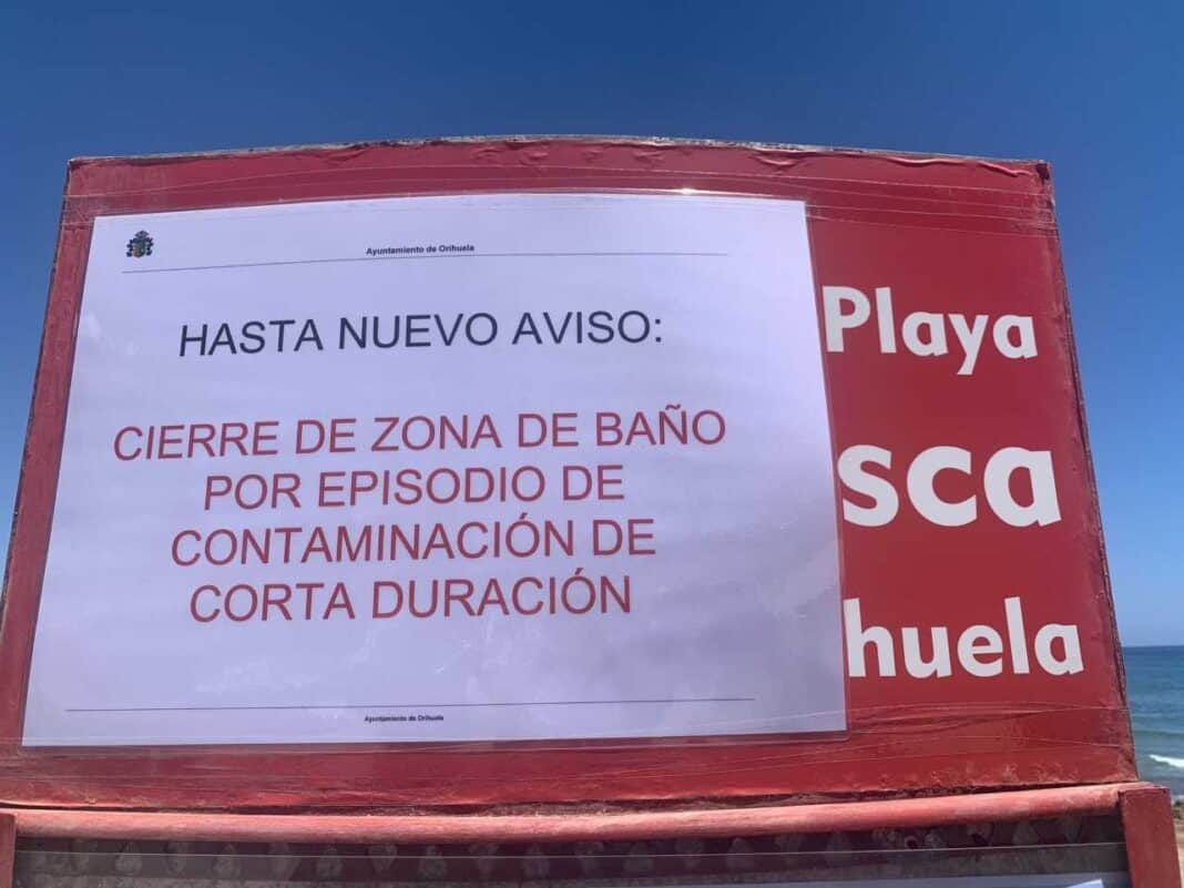 Closure notice at Cala Mosca