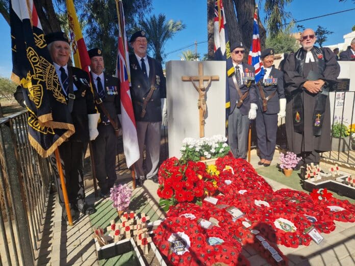 Once again, at the tiny Catholic church, Capilla de las Mil Palmeras, over 500 veterans and members of the general public, were led in Remembrance by Pastor Keith Brown