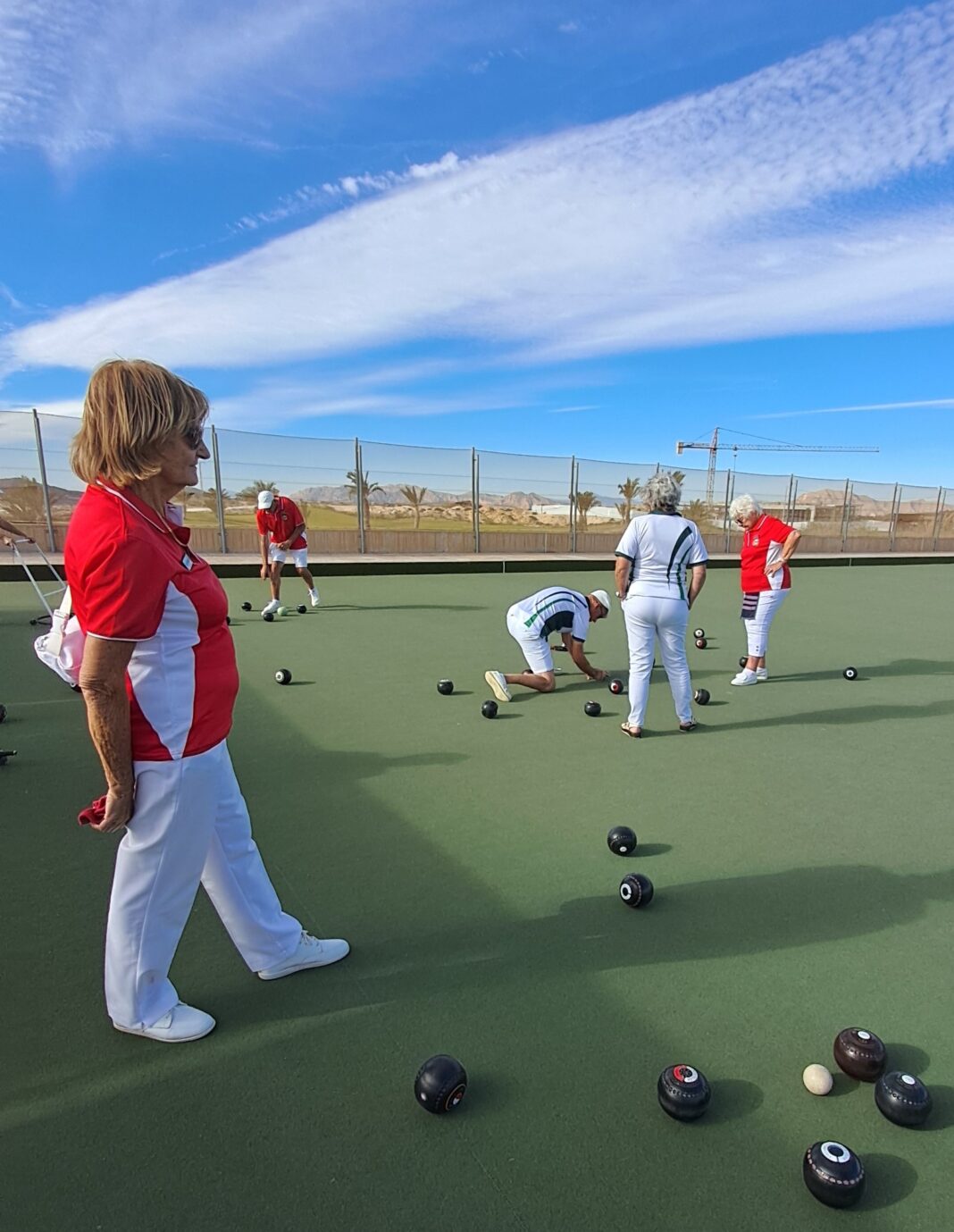 We were visited by a team from Mojacar Bowls club