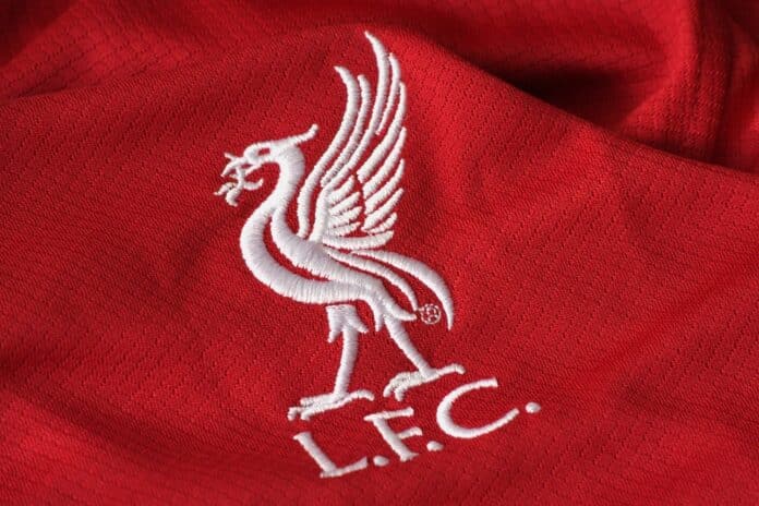 Liverpool football club logo on t-shirt. Credit: Shutterstock, Milosz Kubiak