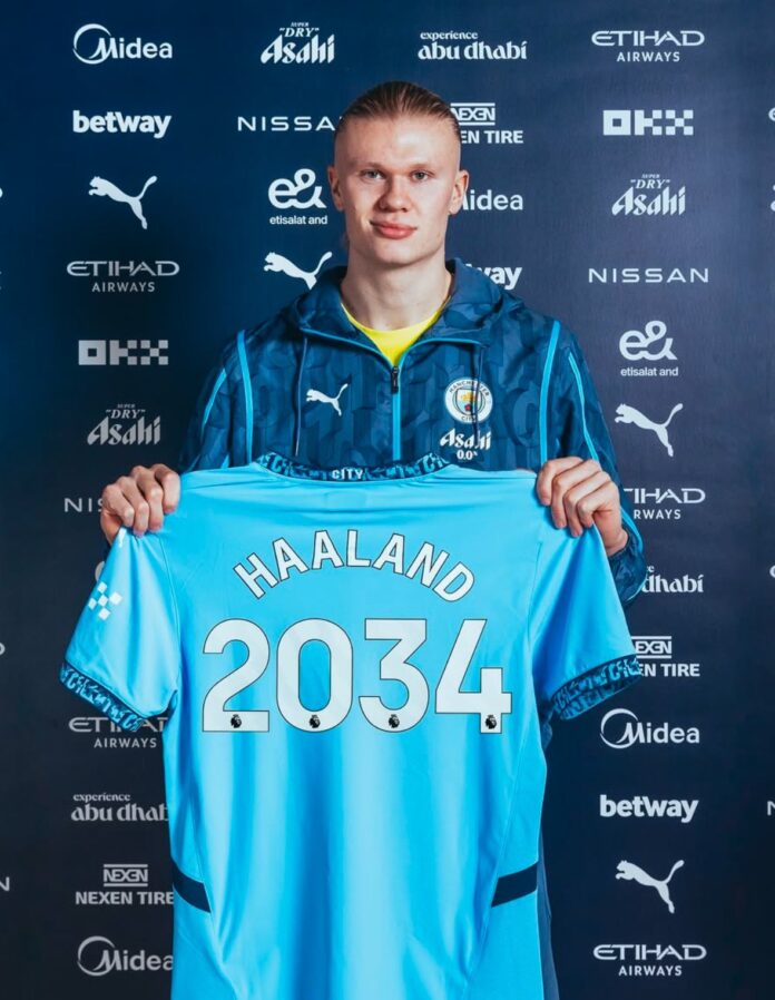 Erling Haaland has committed his future to Manchester City, signing a new contract that will keep him at the Etihad Stadium until he is 34.