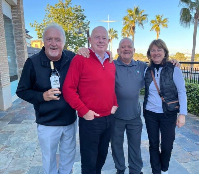 Winners pictured with Lee Eastman (Captain, second right), Kevin Whiting (Abacus winner, left), Drew Niblock (Golf, second left) and Cecilia Lager (Silver, far right).