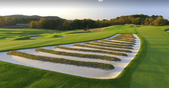 Oakmont has 210 deep bunkers, including the infamous 100 yd. long Church Pews.