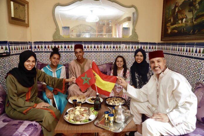 Traditionally, families slaughter a lamb or goat and share the meat with relatives and the needy.