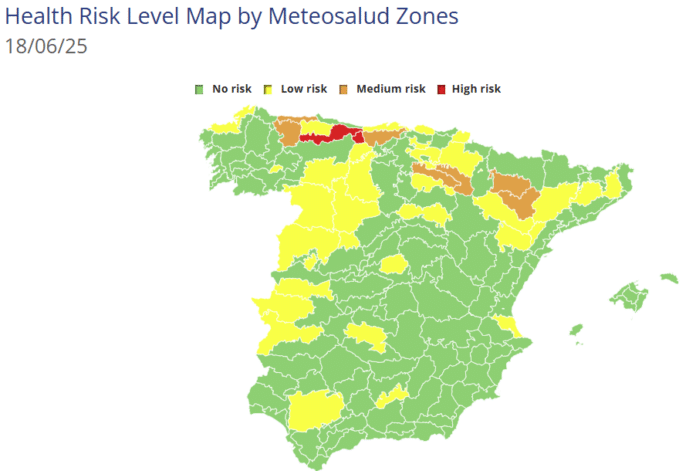 El Ministerio de Salud Española ha lanzado la versión inglesa del Sistema Nacional de Alerta de calor en respuesta a una recomendación de la Embajada Británica en Madrid.