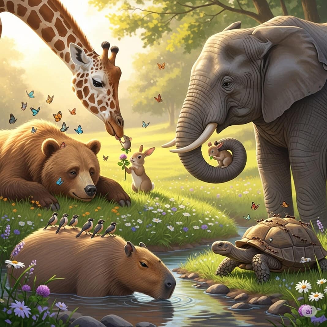 The elephant, weighing perhaps six tons, is the largest animal on earth. Yet this favourite of creatures is one of the most gentle and caring beings on the planet.