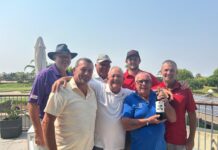 "Roda, Roda, Roda! Koele hoofden en sterke schoten in de San Miguel Bogey Shield" Ja, we houden van de Spaanse zon en warmte, maar we waren ook blij dat de temperatuur was gedaald van 40+ graden ten opzichte van de voorgaande dagen!