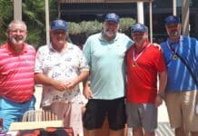 De zon schijnt voor de rechtvaardigen terwijl 68 golfers afslaan voor RBL, MABS en CJD in El Plantio De winnaars waren Cavernita Bar – Lee Brown, Bert Gooch, Alex Leach en Gary Pickles met 57.9.