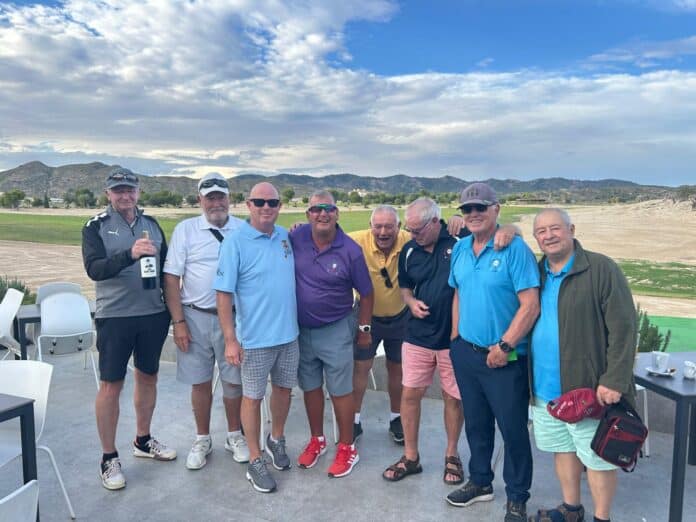 A lovely warm day of 25c down in Murcia at this slightly Marmite course but it didn’t put off 44 of us (including 3 guests) heading out down the par 5 1st.