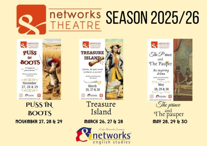Comme nous l'avons fait ces 26 dernières années, Networks Theatre revient avec une nouvelle saison remplie de comédie, de théâtre, de musique et de beaucoup d'anglais !