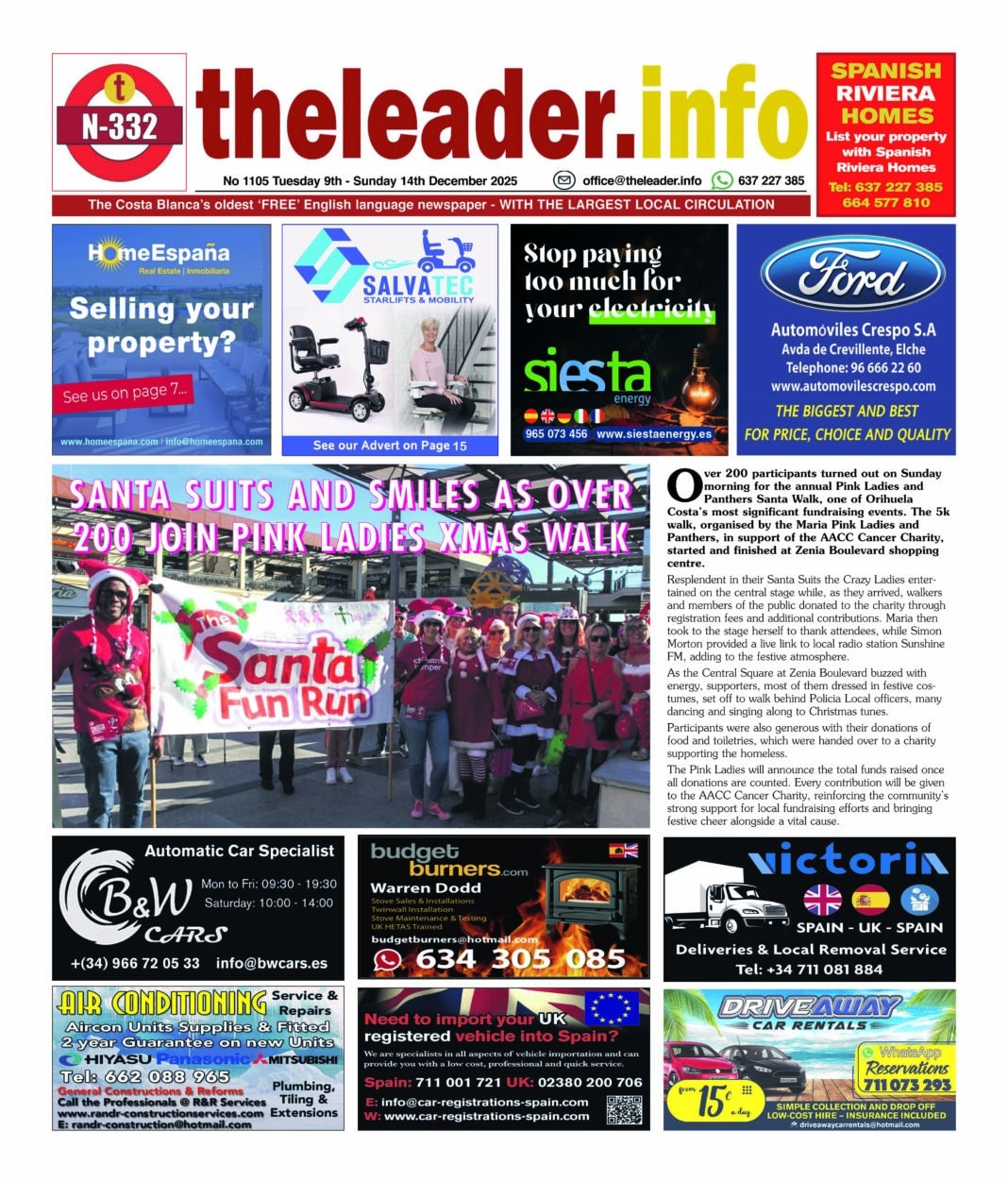 The Costa Blanca and Costa Calida Leader Newspaper 9 December 25 – Edition 1105