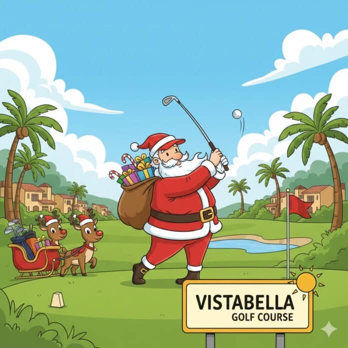 En seniorgolfer møtte sin 23 år gamle motstander på golfbanen en julemorgen. «Hvordan kan kona di la deg spille golf på julemorgen, Alf?» spurte unggutten. «Enkelt,» sa Alf. Jeg hoppet ut av sengen i morges og sa: «Det er en flott morgen for sex eller golf!», og hun sa: «Du trenger en genser.»