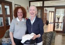 Carmel McShea visits the winners circle at Celts Club de Golf A special congratulations to our winner on the day, who has made a very welcome visit to the winner’s circle, Carmel McShea on 44 pts.