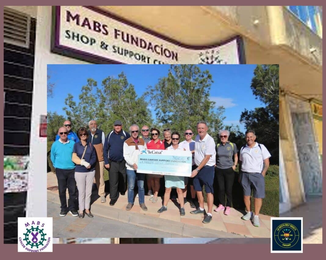 In his year as La Siesta Golf Society Captain, Tim Warren and his wife Andrea sponsored fund raising for the MABS charity here in southern Spain