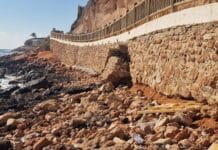 SAFETY CONCERNS CONTINUE OVER DAMAGED CABO ROIG PROMENADE Fresh concerns have been raised over safety on the seafront promenade between Cabo Roig and Cala Capitán after new images taken by the former President of Unidos por la Costa, Tomas Moreno, highlighted the extent of damage caused by a landslide reported a couple of weeks ago.