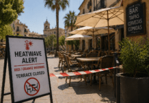 New Heat Rules Force Bars to Close Restaurant Terraces Across Spain Under the new framework, terrace service must be reduced or suspended whenever AEMET issues a red or orange weather alert for high temperatures.