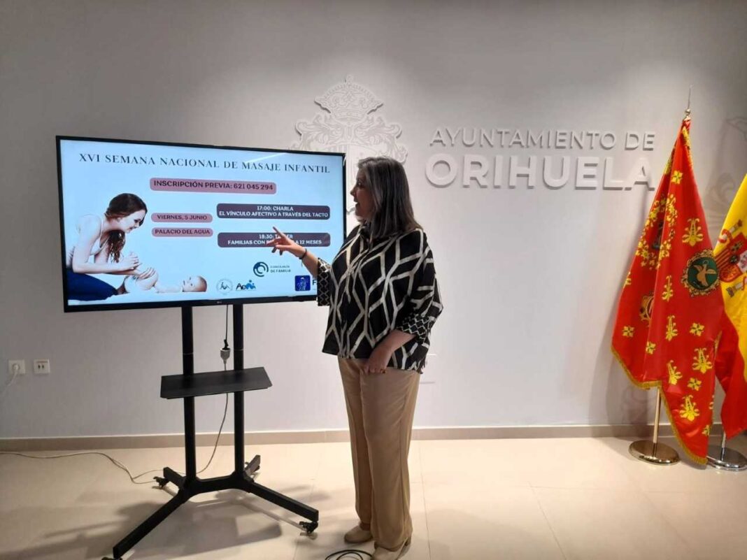 Orihuela’s Family Department, in collaboration with the Spanish Association of Infant Massage, AEMI, has organised two free activities in Orihuela City to mark the 16th National Infant Massage Week.
