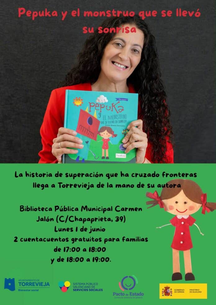 Author Estela Moreno will present the story “Pepuka and the Monster That Stole Her Smile” at Carmen Jalón Municipal Library, with two free family sessions