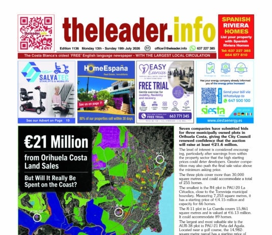 Édition 1136 du journal Costa Blanca Leader, du 13 au 19 juillet 2026 Cette nouvelle édition propose des actualités, des informations sportives et des événements en anglais provenant du sud de la Costa Blanca et de la Mar Menor.