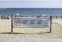 Spain Moves to Ban Smoking on Beaches and Bar Terraces Spain’s Council of Ministers has approved a draft anti-smoking law that would prohibit smoking on beaches, bar and restaurant terraces, public swimming pools and in numerous other outdoor spaces.