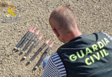 Bomb Disposal Experts Destroy Six Decaying Anti-Hail Rockets Found in House An officer from the Albacete Guardia Civil’s Explosive Device Search and Location Team was sent to the house to examine the rockets and assess their condition.