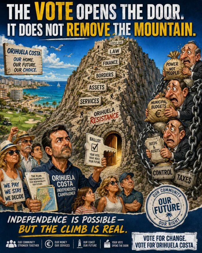 I support independence for Orihuela Costa because I believe local decisions should be made closer to the people affected by them.
