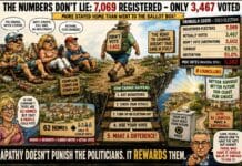 APATHY: NOW LET’S LOOK AT THE NUMBERS OF OVER 30,000 RESIDENTS IN ORIHUELA COSTA , 7,069 REGISTERED TO VOTE IN THE 2023 MUNICIPAL ELECTIONS — ONLY 3,467 VOTED