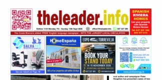 WYDANIE 1144 GAZETY COSTA BLANCA LEADER 6–13 WRZEŚNIA 2026 Najnowsze wydanie w języku angielskim zawiera wiadomości, wydarzenia sportowe i wydarzenia z południowego Costa Blanca i Mar Menor. W tym tygodniu w Leaderze opowiemy o nowatorskim pomyśle na zbiórkę funduszy dla lokalnej organizacji charytatywnej Help at Home, o tym, jak pewna para zbudowała największą w Hiszpanii stadninę koni – Vega Baja wspiera Ceutę, a także o pilnym apelu trzech organizacji zajmujących się dobrostanem zwierząt, które domagają się lepszych warunków, pożywienia i schronienia dla kolonii kotów w Community.